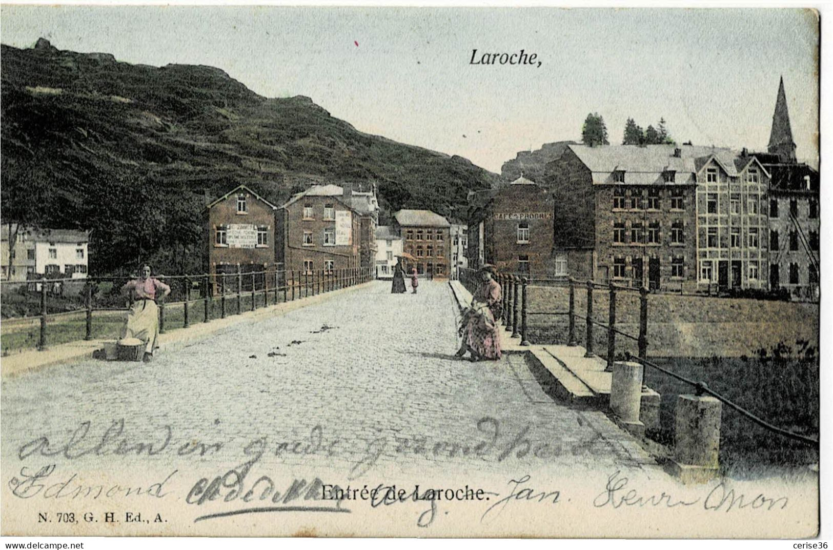 Entrée De Laroche Colorée Et  Circulée En 1905 - La-Roche-en-Ardenne