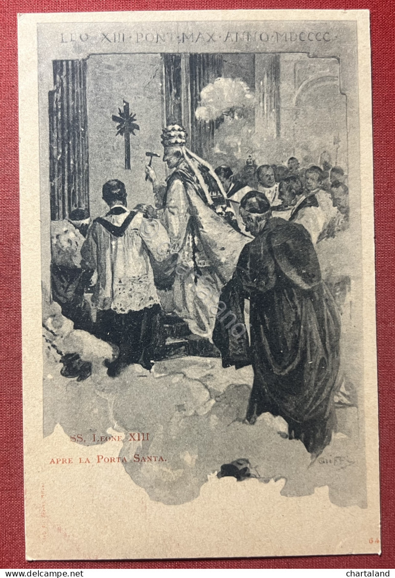 Cartolina Commemorativa - S. S. Leone XIII Apre La Porta Santa - 1900 Ca. - Non Classés