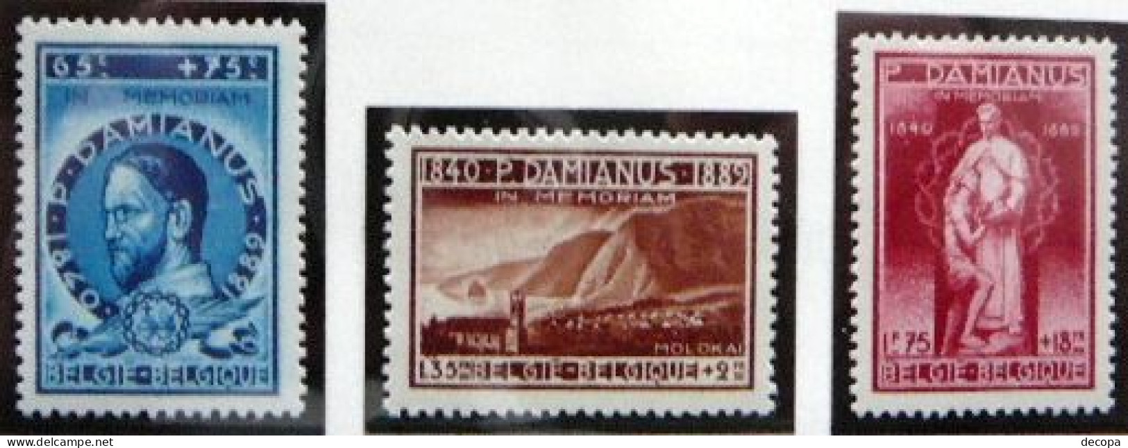 (dcbpf-322) Pater Damiaan   OBP  728-30    1946   MNH - Unused Stamps