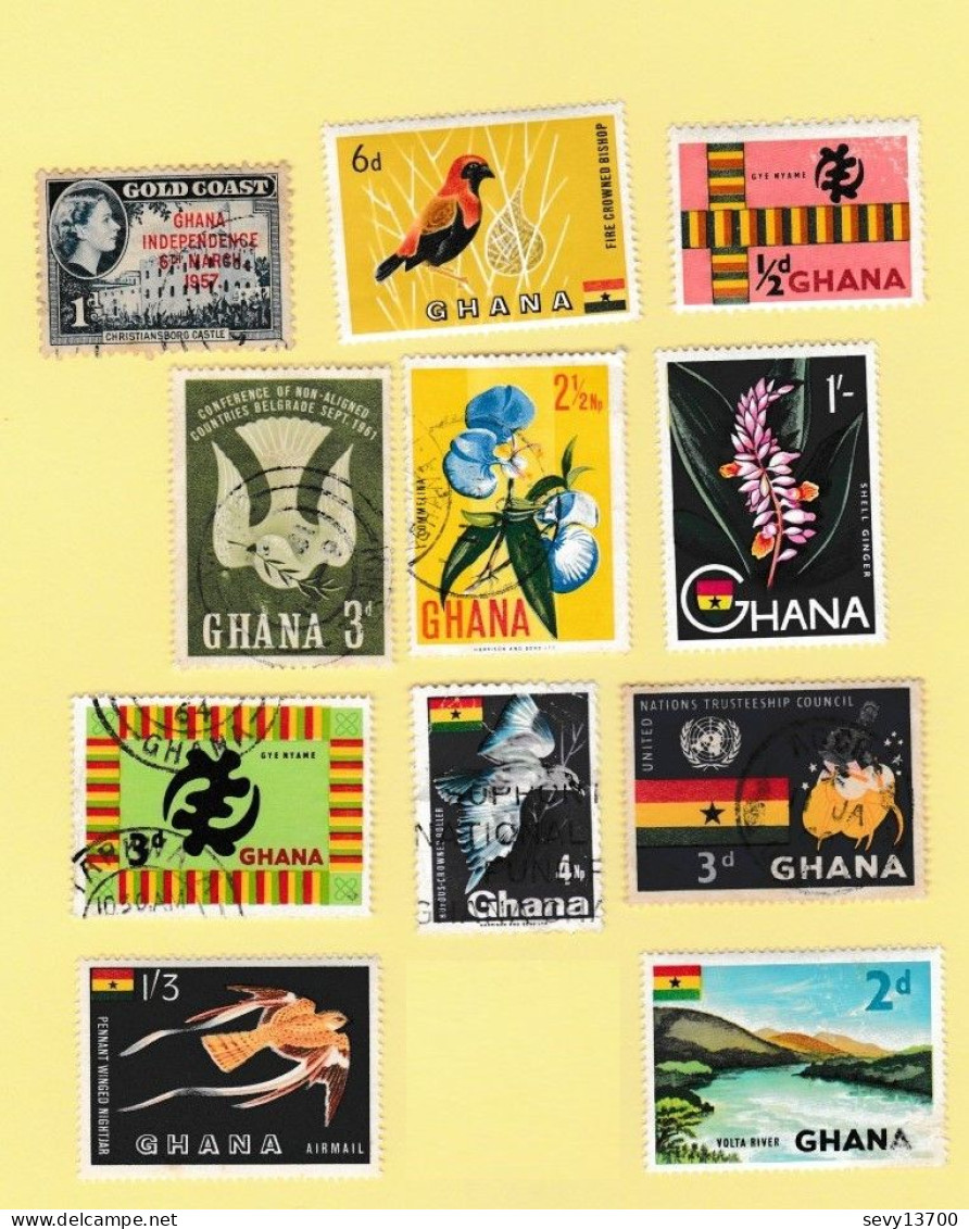 Ghana Lot De 14 Timbres - Ghana (1957-...)