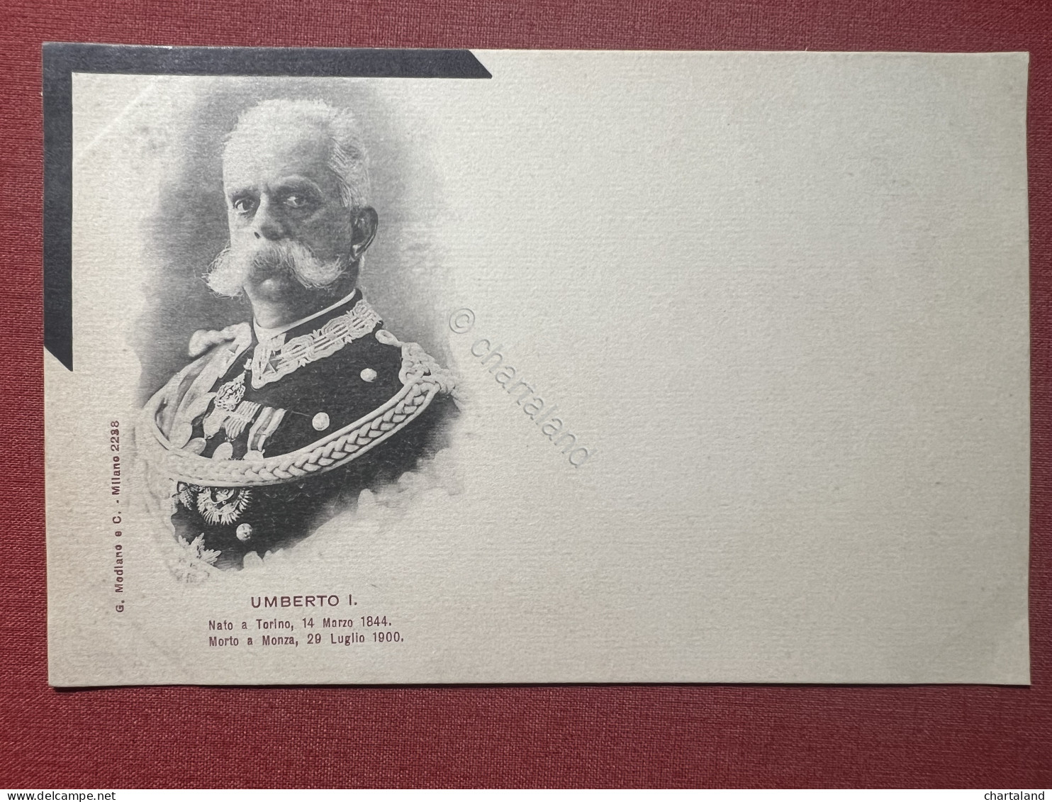 Cartolina Commemorativa - Umberto I Di Savoia Re D'Italia 1844 - 1900  - Non Classés