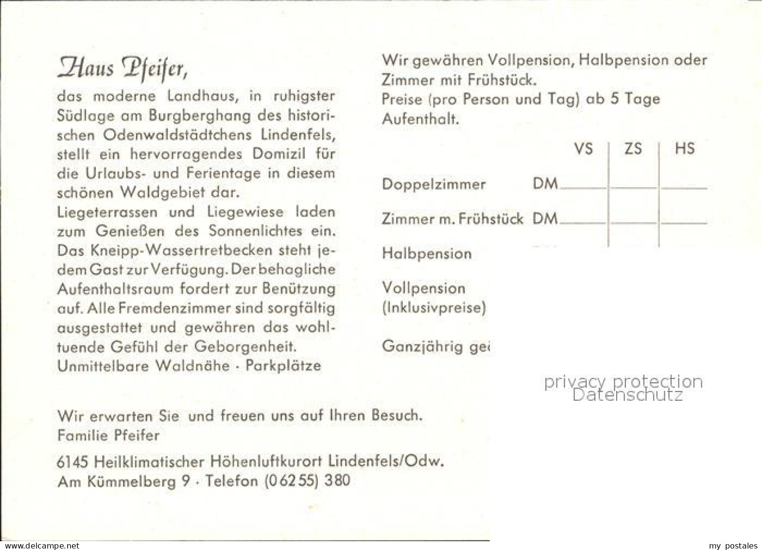 72527861 Lindenfels Odenwald Landhaus Pfeifer Lindenfels - Autres & Non Classés