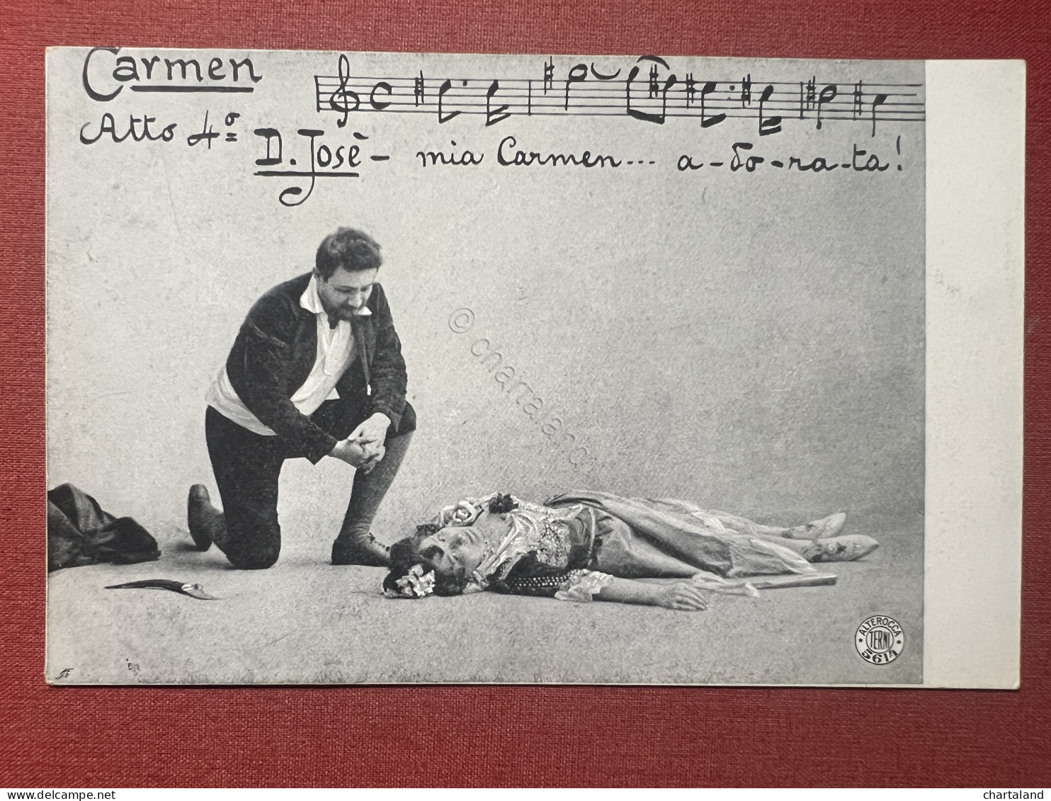 Cartolina Opera Lirica - Carmen Di G. Bizet - Atto 4° D. Josè - 1900 Ca. - Autres & Non Classés