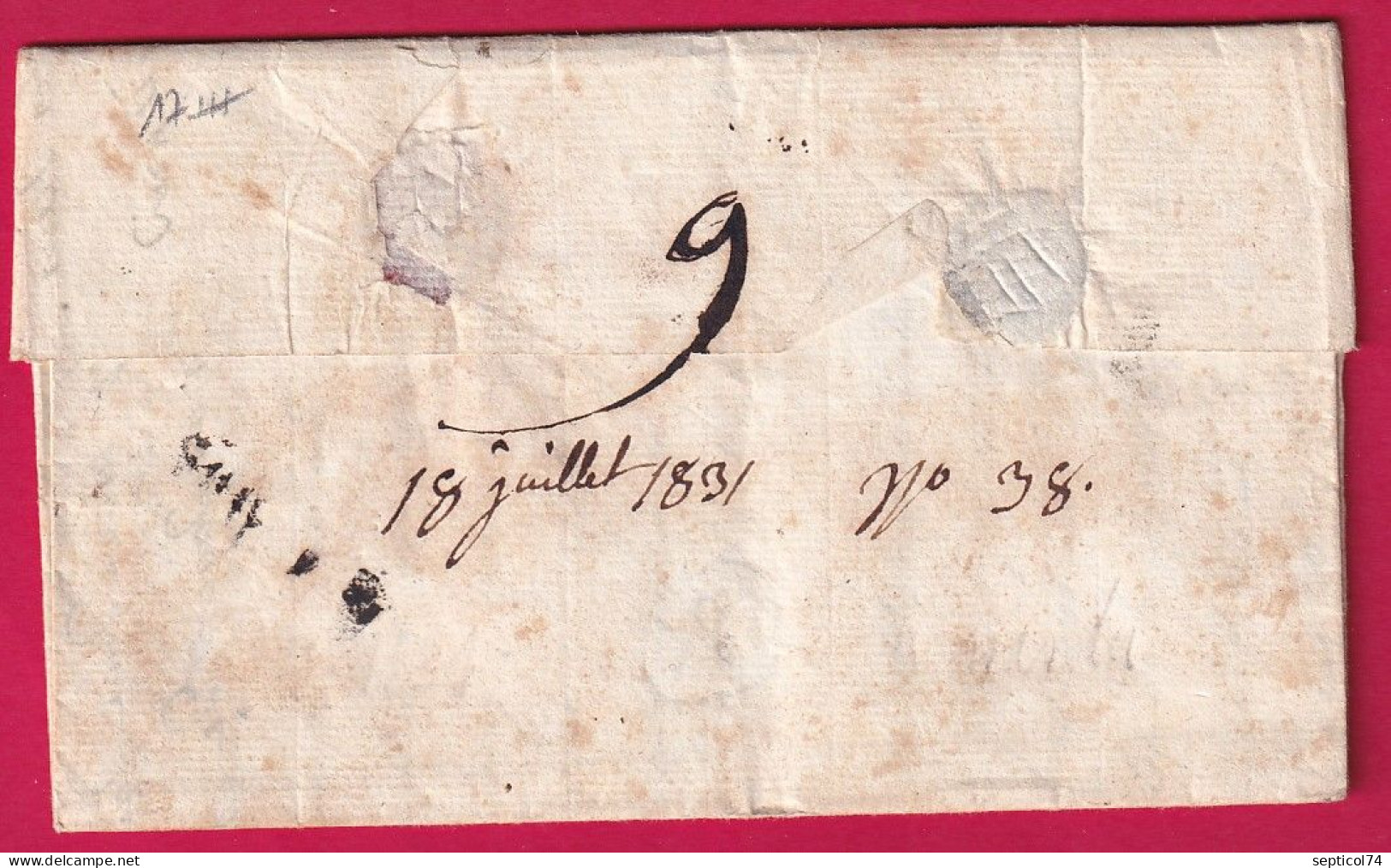 MARQUE P81P ST JUNIEN HAUTE VIENNE + CAD TYPE 12 DE 1831 POUR PRESBOURG HONGRIE BRATISLAVA SLOVAQUIE  LETTRE - 1801-1848: Precursori XIX