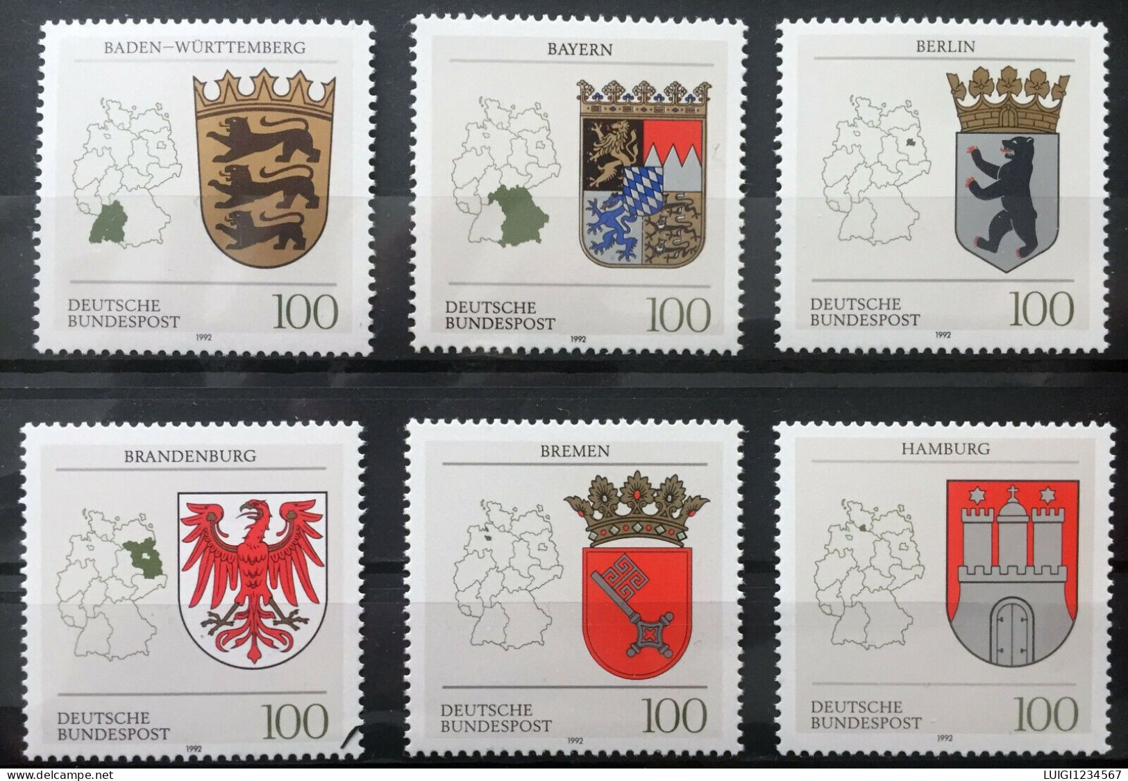 GERMANIA NUOVI MNH ** 1992 STEMMI DEI LANDER TEDESCHI MICHEL NR 1586/1591 - Unused Stamps