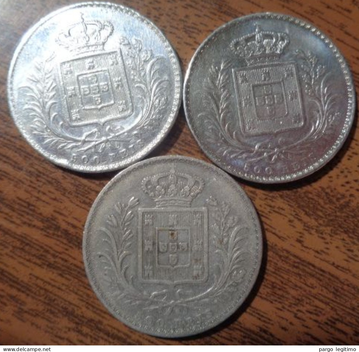 PORTUGAL 500 REIS 1863, 1864, 1877. - Portogallo