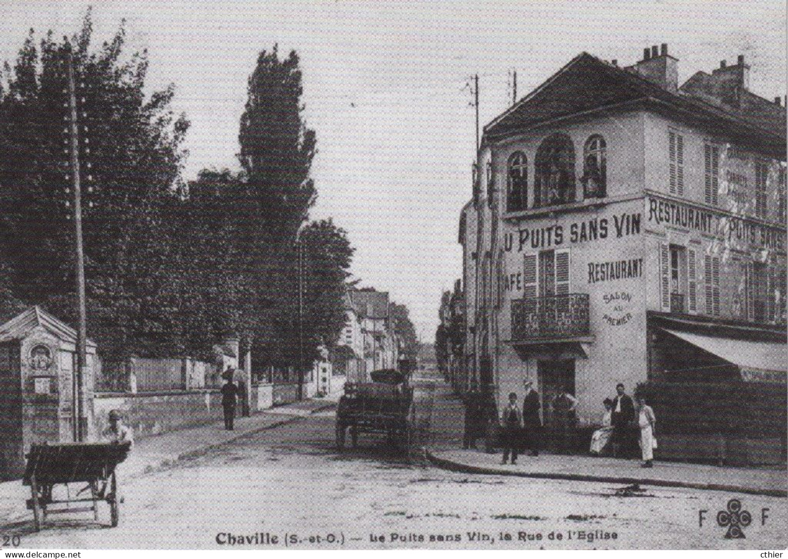 CPSM CHAVILLE  92 - Le Puits Sans Vin La Rue De L'église - Pub - Chaville
