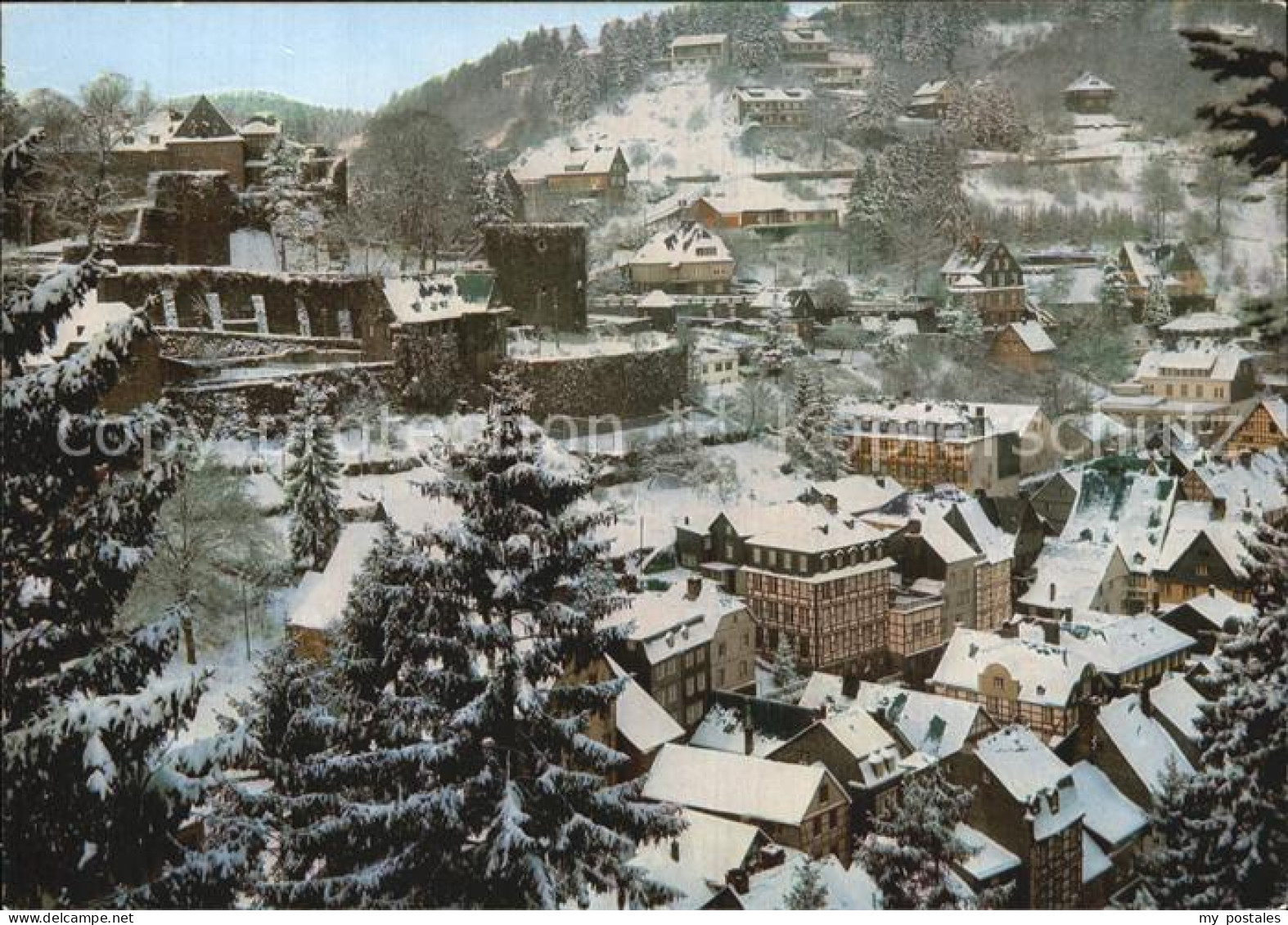 72527695 Monschau Verschneite Stadt Mit Der Jugendburg Naturpark Nordeifel Corne - Monschau