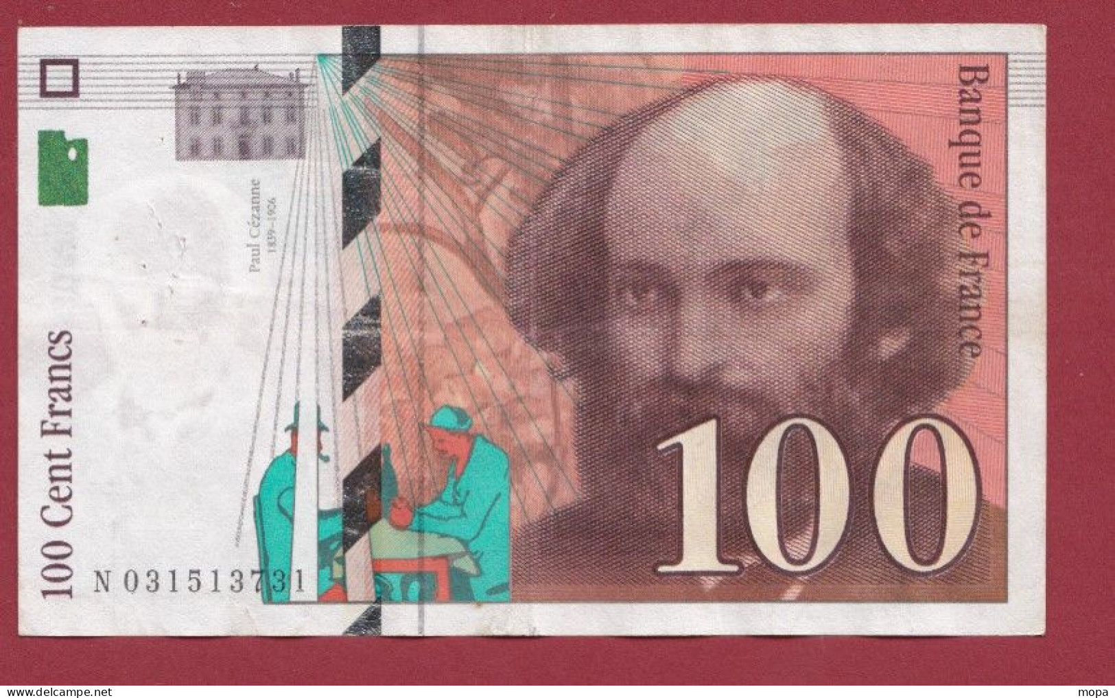 100 Francs "Cézanne"----1997---Alph N.031---Numéro 513731---dans L 'état (12) - 100 F 1997-1998 ''Cézanne''