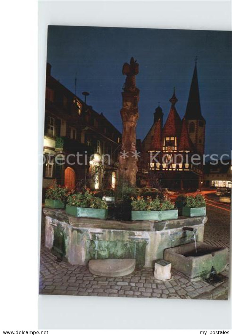 72527630 Michelstadt Rathaus Aus Dem Jahre 1484 Brunnen Nachtaufnahme Michelstad - Michelstadt