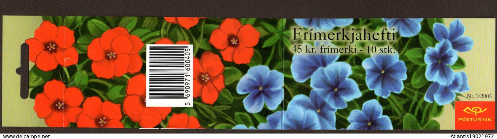 1 MARKENHEFTCHEN ISLAND BLUMEN 2003 POSTFRISCH - Carnets