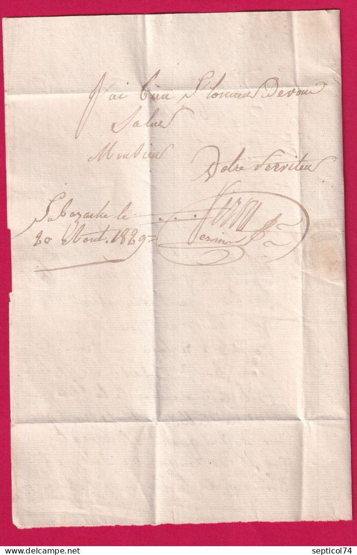 DOUBLE CURSIVE 27 LA BAZOCHE BROU 1829 EURE ET LOIR INDICE 18 POUR BROU DOUBLE PORT LOCAL  LETTRE - 1801-1848: Précurseurs XIX