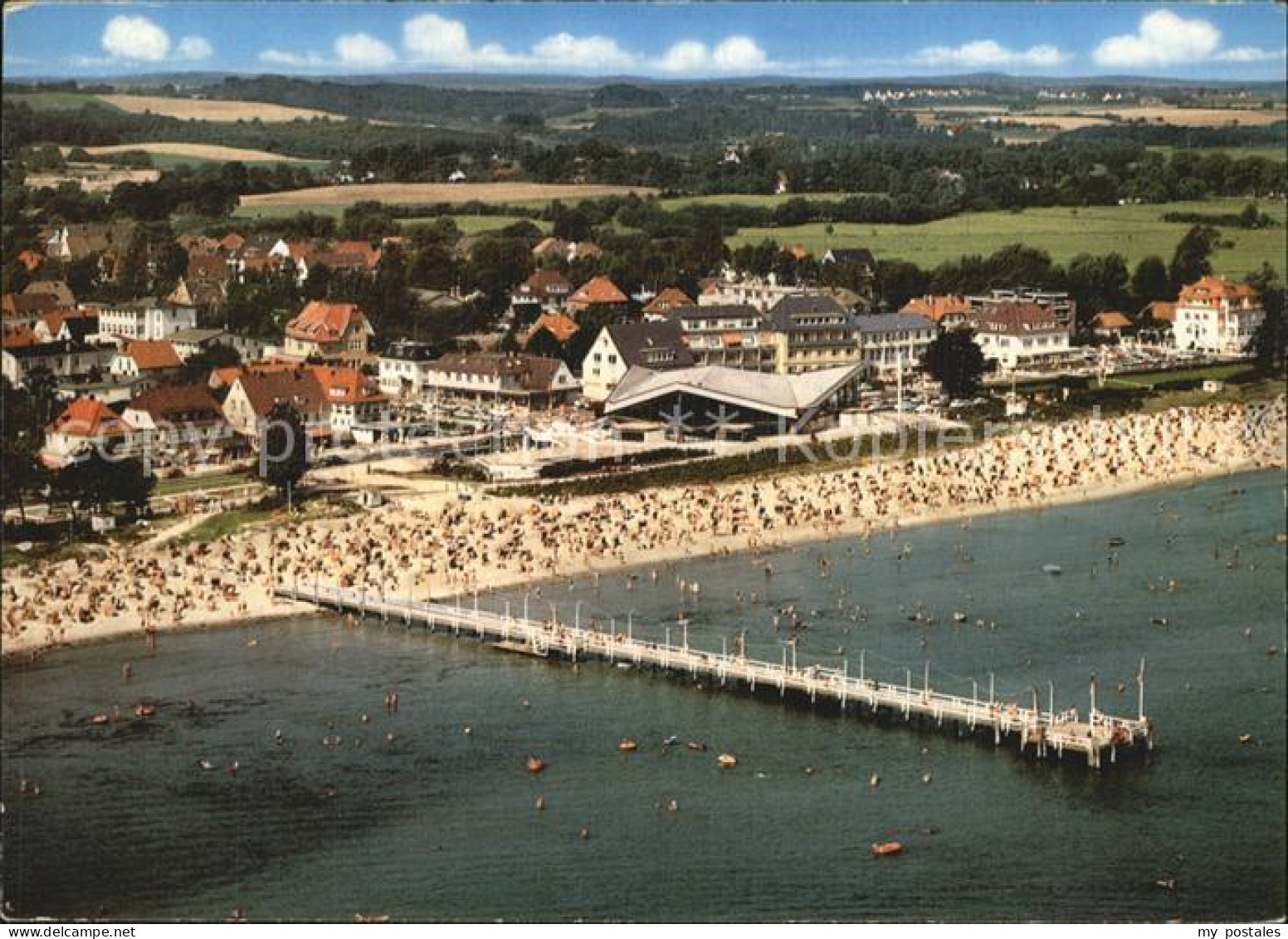 72527593 Scharbeutz Ostseebad Seebruecke Strand Wellenbad Fliegeraufnahme Scharb - Scharbeutz