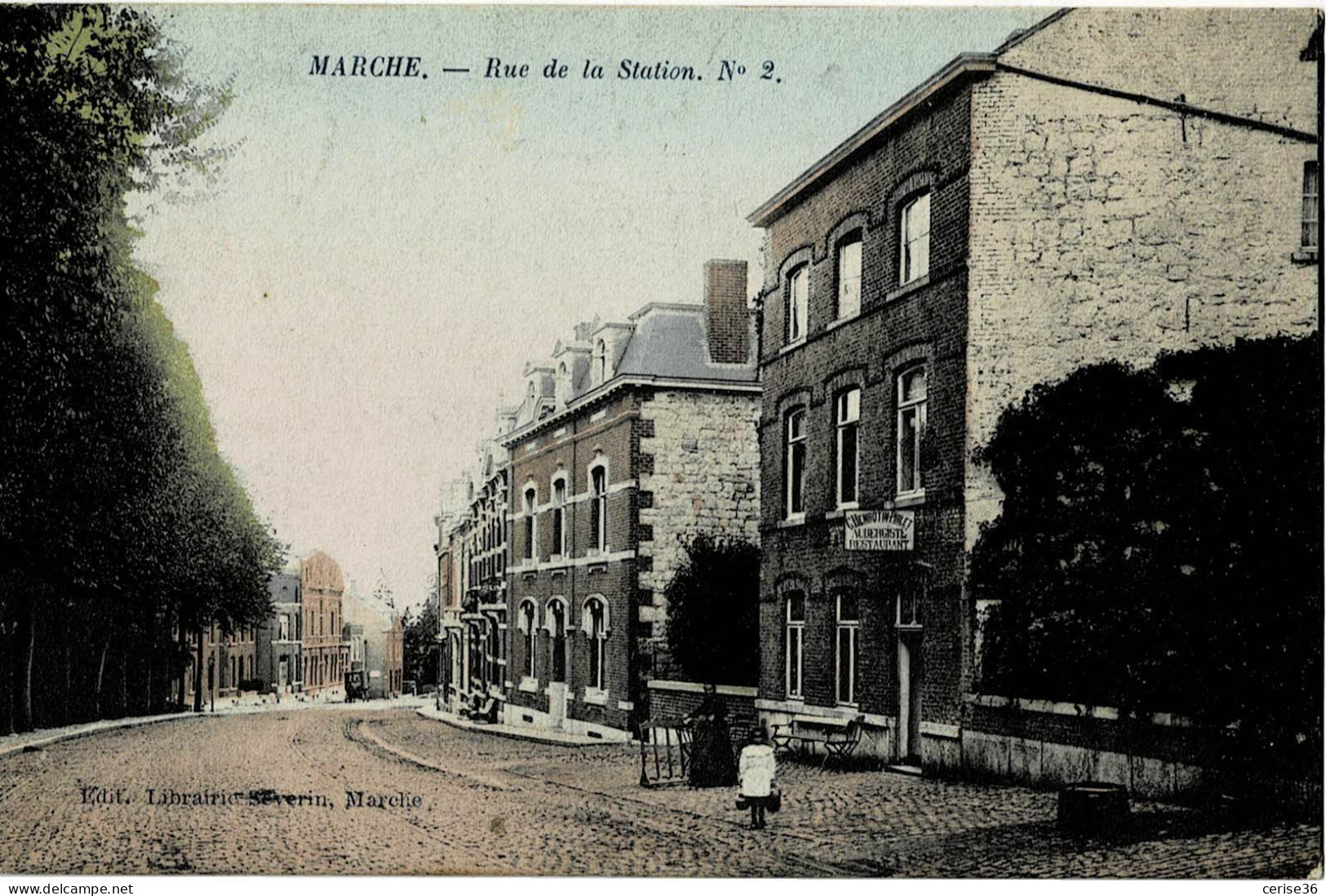 Marche Rue De La Station N° 2 Colorée Et Circulée En 1913 - Marche-en-Famenne