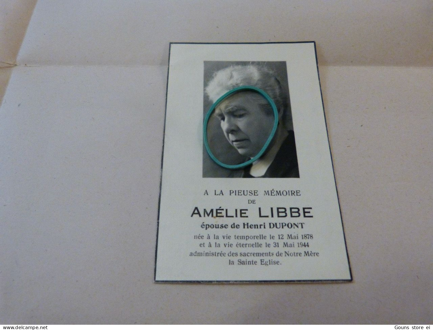 BC18A Souvenir Amélie Libbe Dupont 1878 1944 Thuin - Todesanzeige