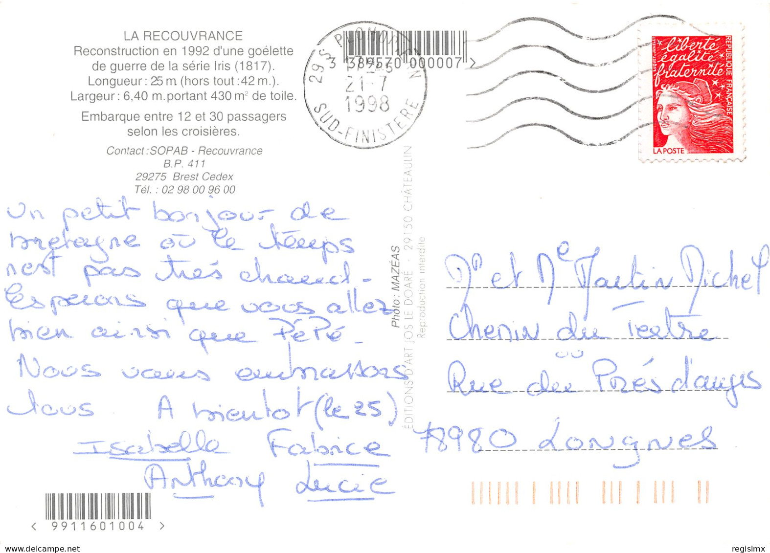 29-BRETAGNE-N°T2674-C/0237 - Other & Unclassified