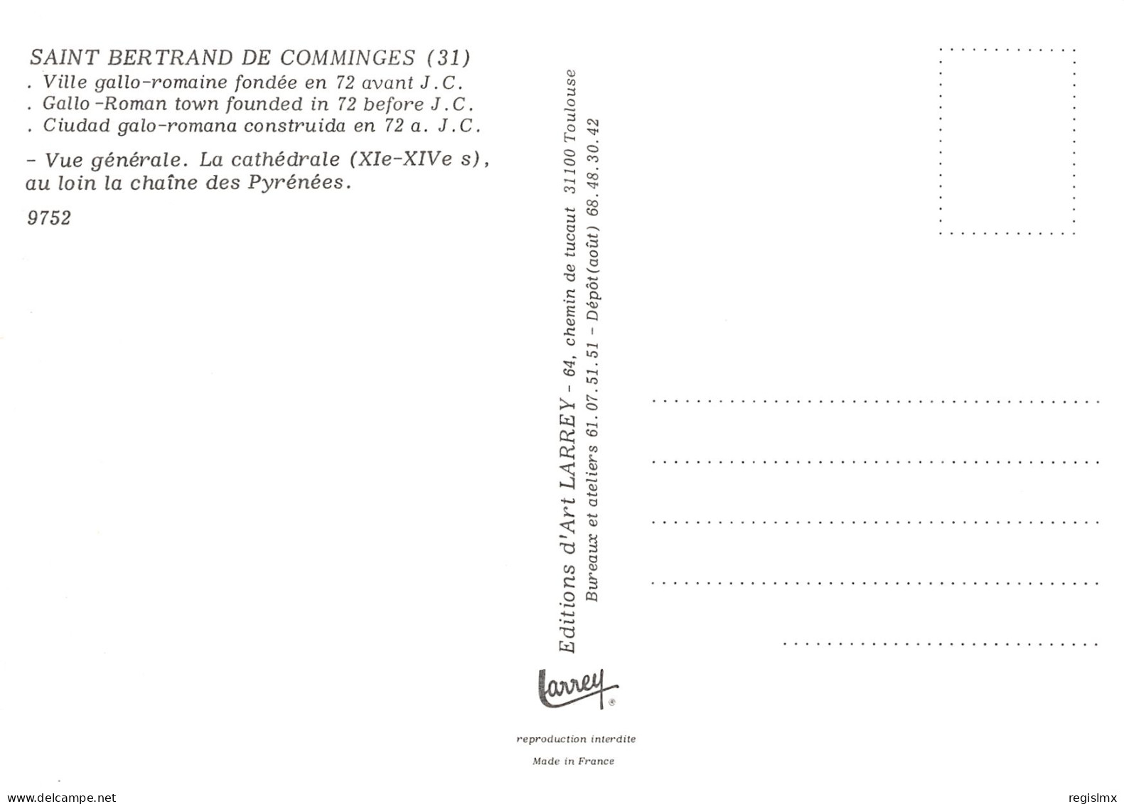 31-SAINT BERTRAND DE COMMINGES-N°T2674-B/0349 - Saint Bertrand De Comminges