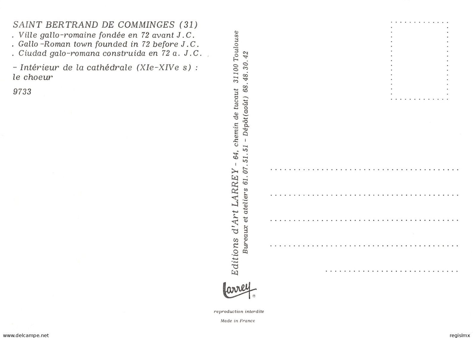 31-SAINT BERTRAND DE COMMINGES-N°T2674-B/0351 - Saint Bertrand De Comminges