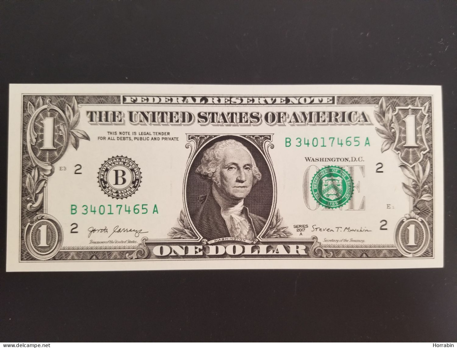 Etats-Unis : Lot De 5 Billets De 1 Dollar / 2017 / B2 (UNC) - National Currency