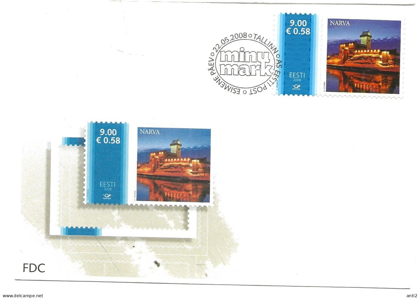 Estonia Eesti Estland 2008  My Stamp, Strip Decorative Label Mi 617 FDC - Estonie