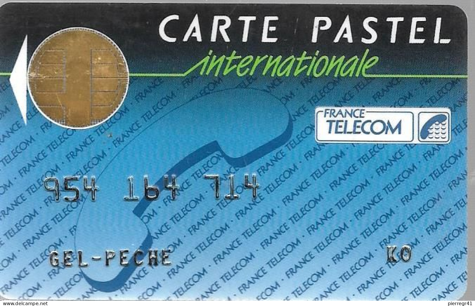 1-CARTE²° PUCE-BULL D-FRANCE TELECOM-PASTEL-INTERNATIONALE- V° / En Bas France Telecom- BP584-75828-PARIS-Cedex 17--TBE -  Cartes Pastel   