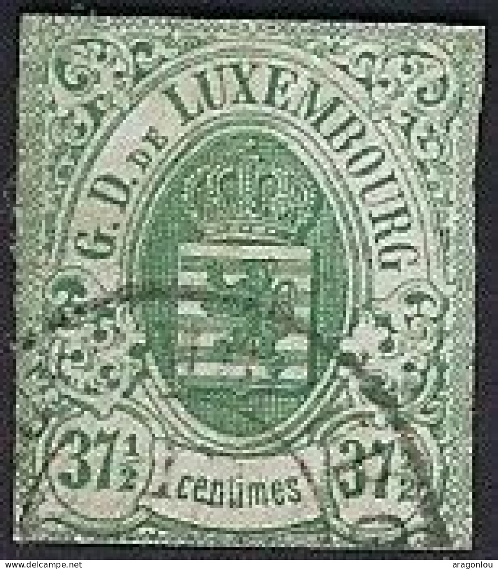 Luxembourg - Luxemburg - Timbre - Armoiries  1859    37,5c.   °   Michel 10   VC. 250,- - 1859-1880 Coat Of Arms