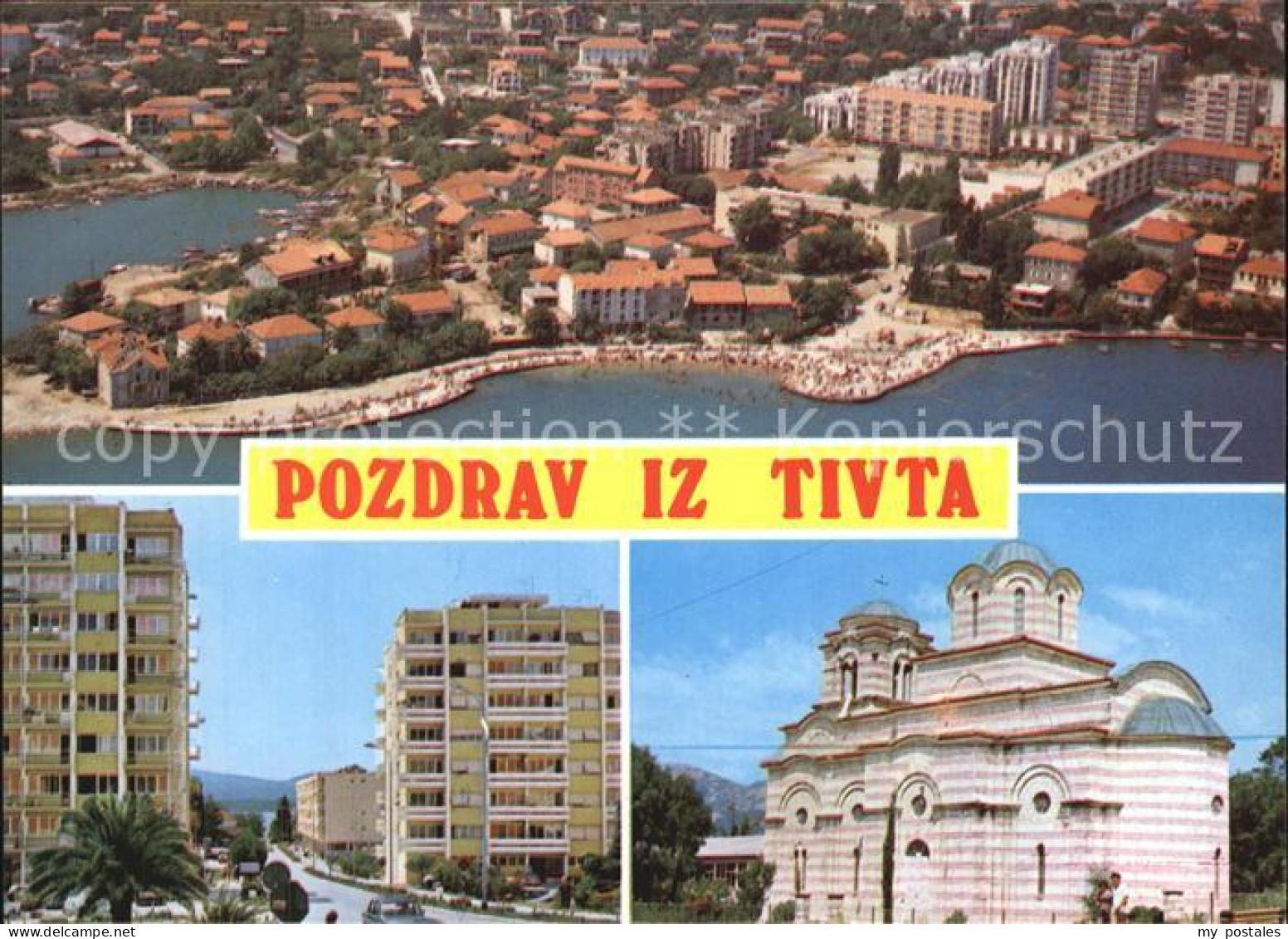 72526922 Tivat Fliegeraufnahme Mit Strand Montenegro - Montenegro