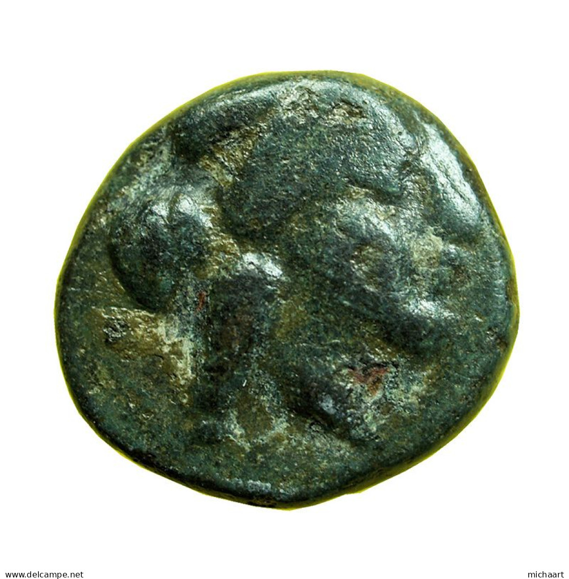 Ancient Greek Coin Rhodes AE10mm Nymph Rhodos / Rosebud 00027 - Grecques