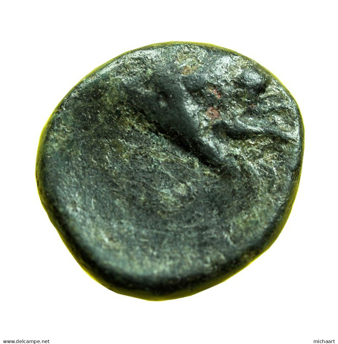 Ancient Greek Coin Rhodes AE10mm Nymph Rhodos / Rosebud 00027 - Greek