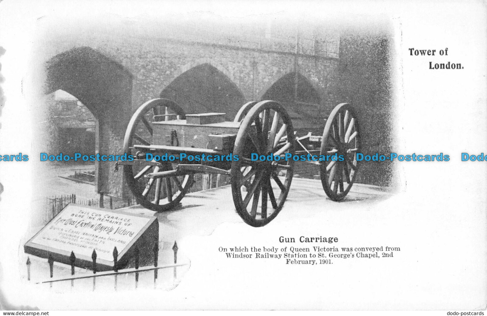 R056140 Tower Of London. Gun Carriage. Wellington - Autres & Non Classés