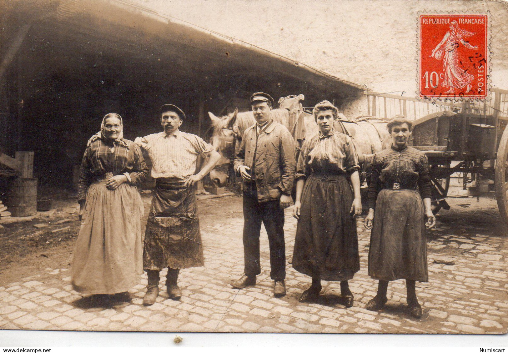 Agricole Carte Photo Animée Attelage Ferme Paysan - Other & Unclassified