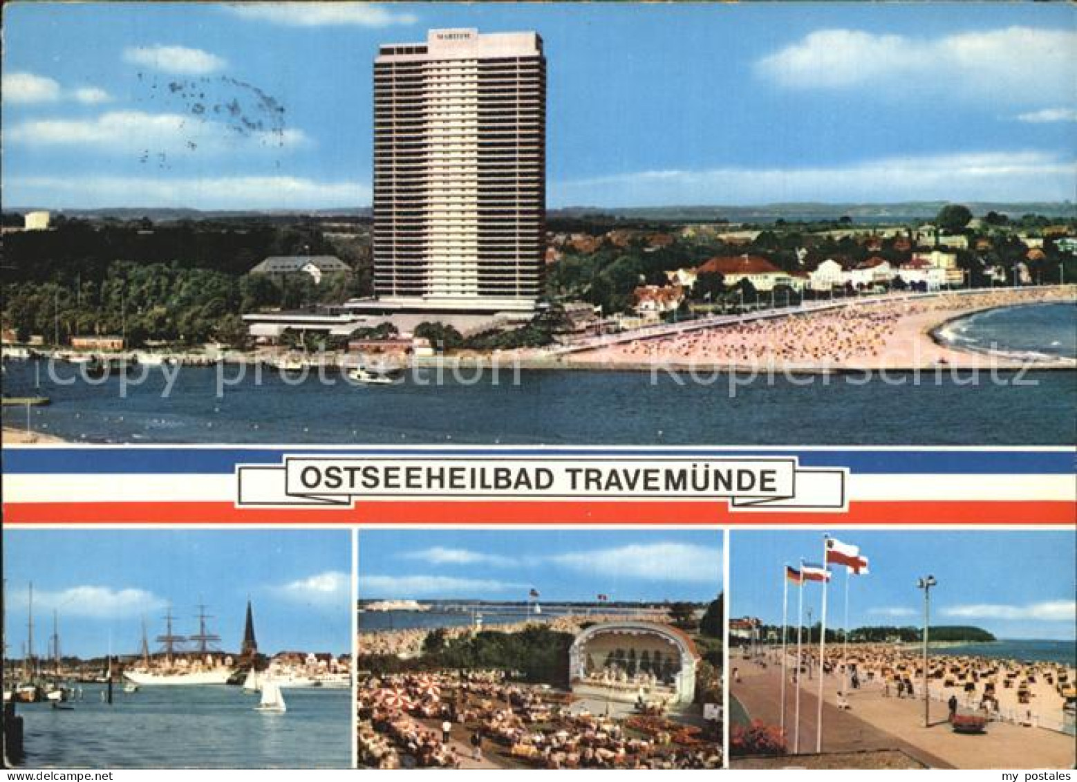 72526645 Travemuende Ostseebad Panorama Mit Hotel Neptun Dreimaster Passat Stran - Lübeck