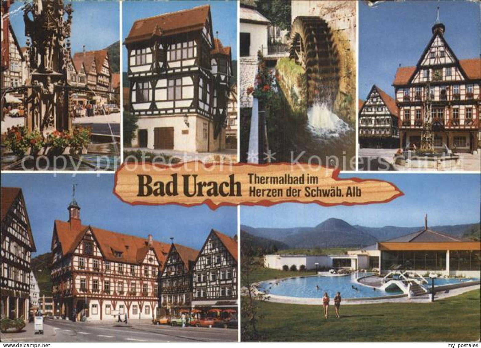 72526601 Bad Urach Stadtansichten Thermalbad Wasserrad  Bad Urach - Bad Urach