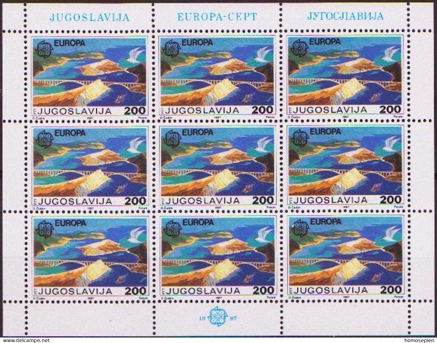 Yougoslavie - Jugoslawien - Yugoslavia Bloc Feuillet 1987 Y&T N°F2098 à F2099 - Michel N°KB2219 à KB2220 *** - EUROPA - Blocs-feuillets