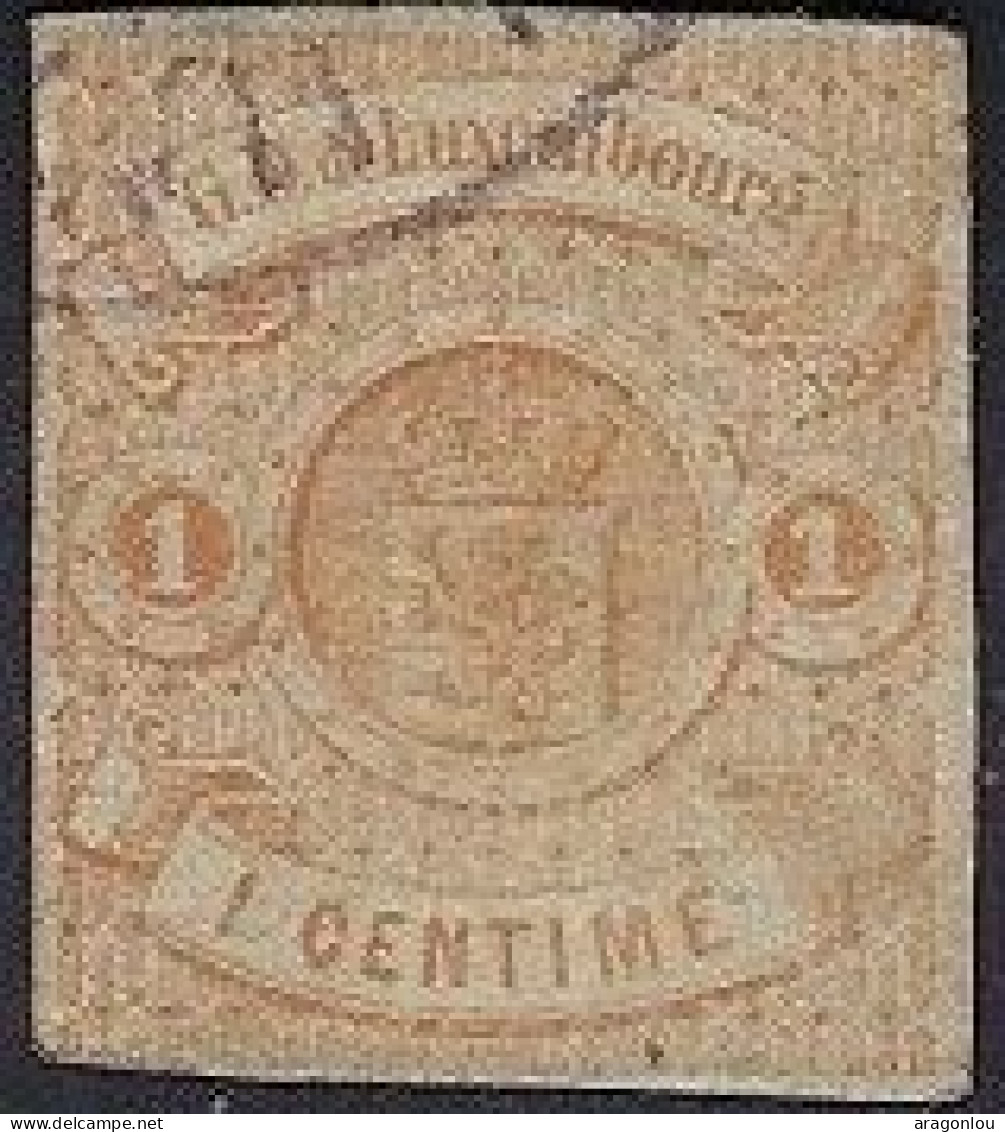 Luxembourg - Luxemburg - Timbre - Armoiries  1859    1c.   °      Michel 3   VC. 700,- - 1859-1880 Coat Of Arms