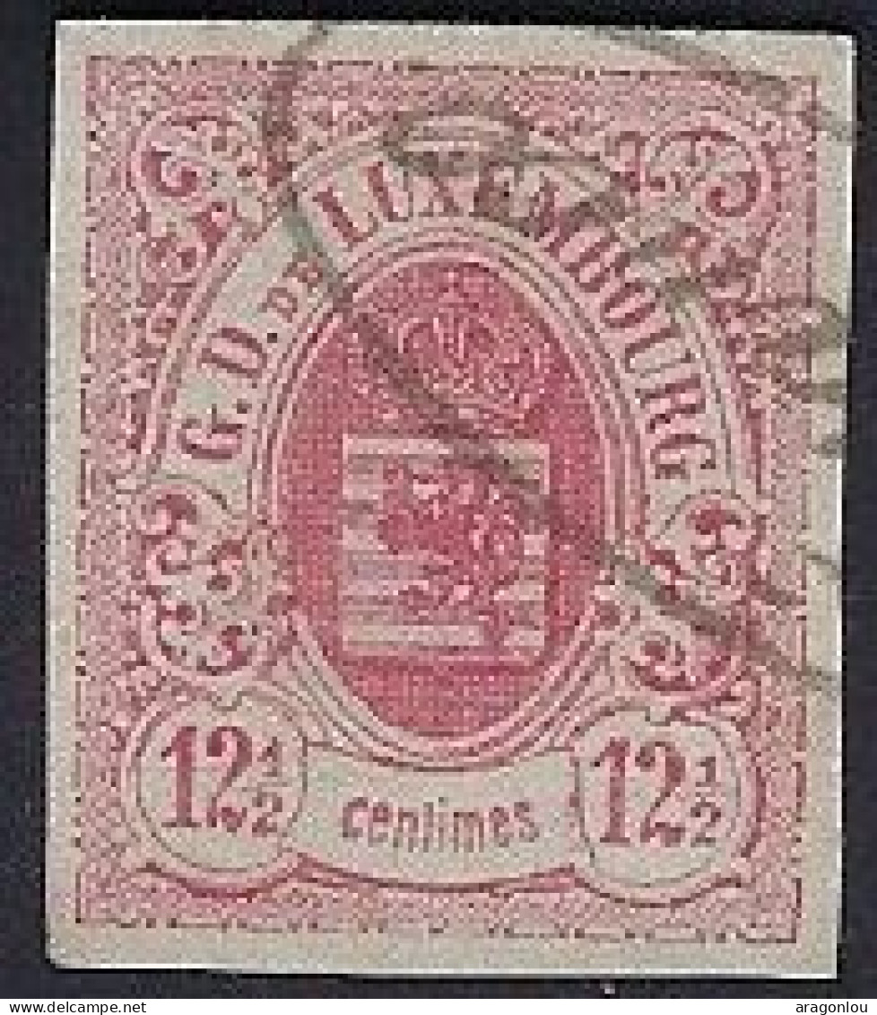 Luxembourg - Luxemburg - Timbre - Armoiries  1859    12,5c.   °      Michel 7    Cachet Franco   Rare    VC. 200,- - 1859-1880 Wappen & Heraldik