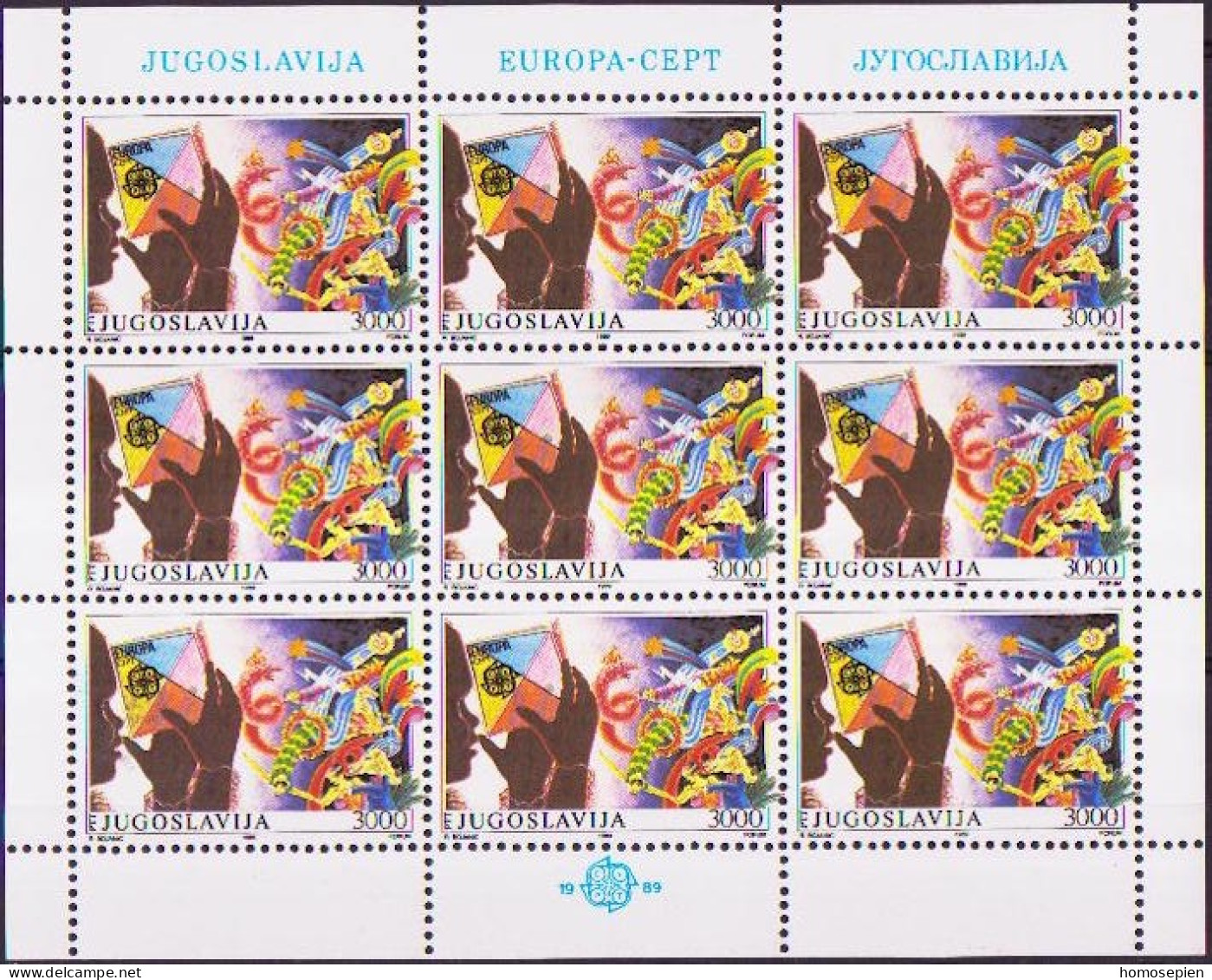 Europa CEPT 1989 Yougoslavie - Jugoslawien - Yugoslavia Y&T N°F2222 à F2223 - Michel N°KB2340 à KB2341 *** - 1989