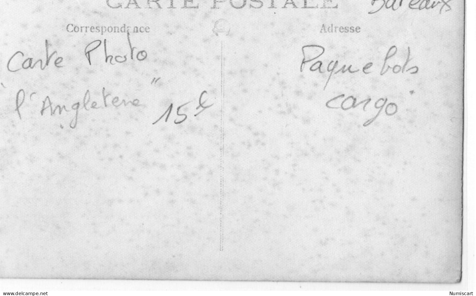 Paquebots Carte Photo Animée Bateau "l'Angleterre" Cargo - Paquebots