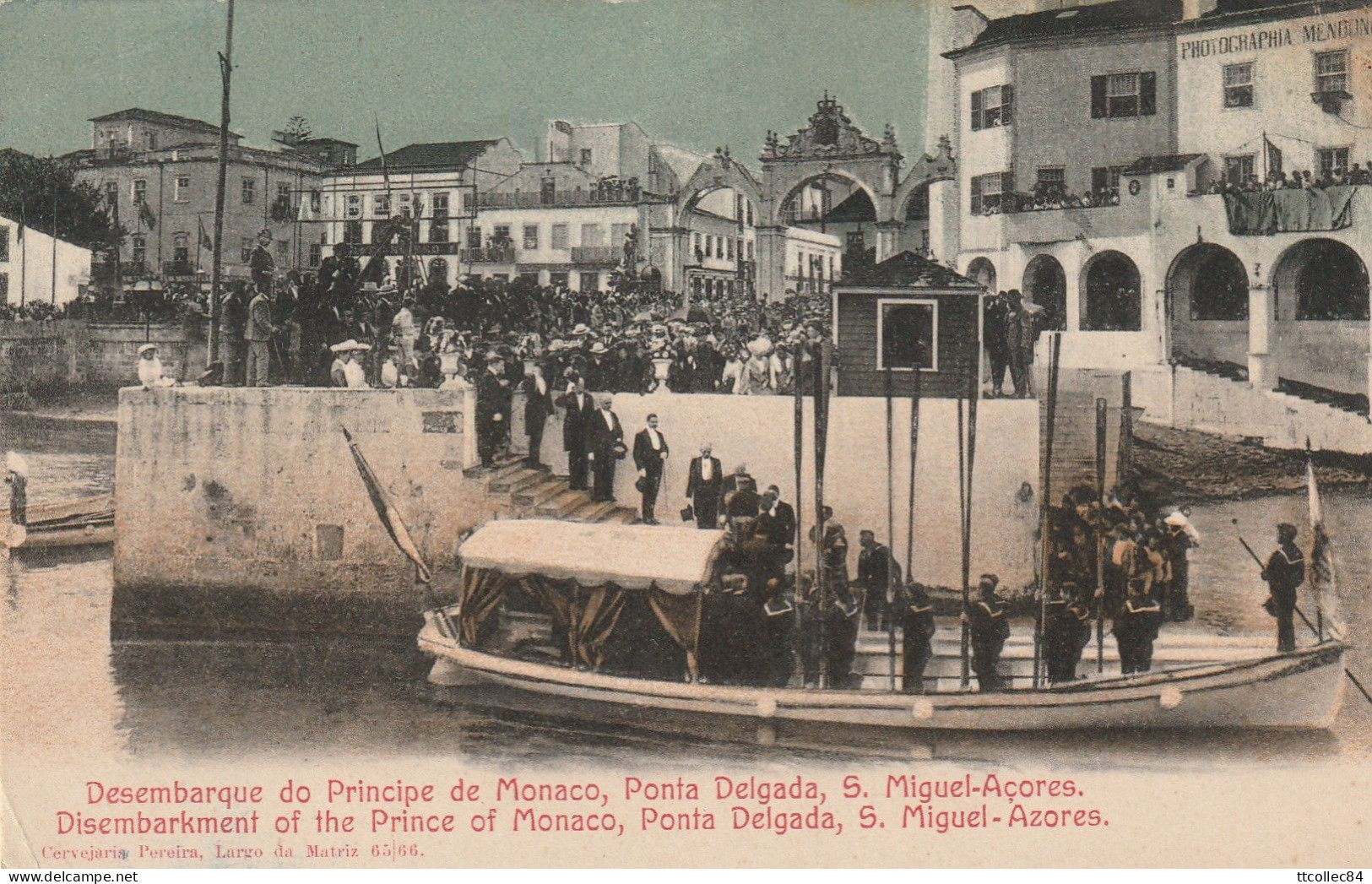CPA-ACORES-S.Miguel Açores-Ponta Delgada-Desembarque Do Principe De Monaco - Açores