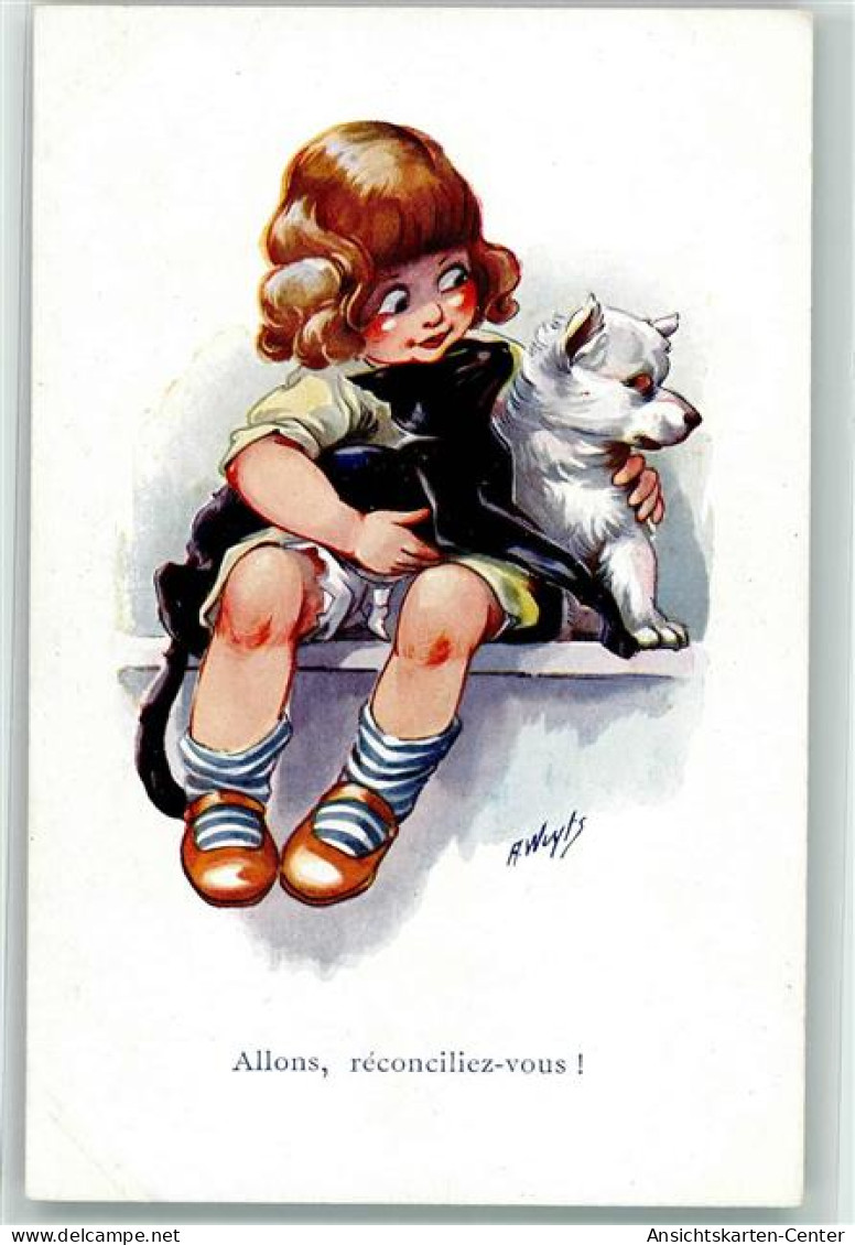 10665811 - Sign. Wuyts A.  Entre Chien Et Chat  Hund Kind   Verlag A. Noyer Serie 159 - Chats