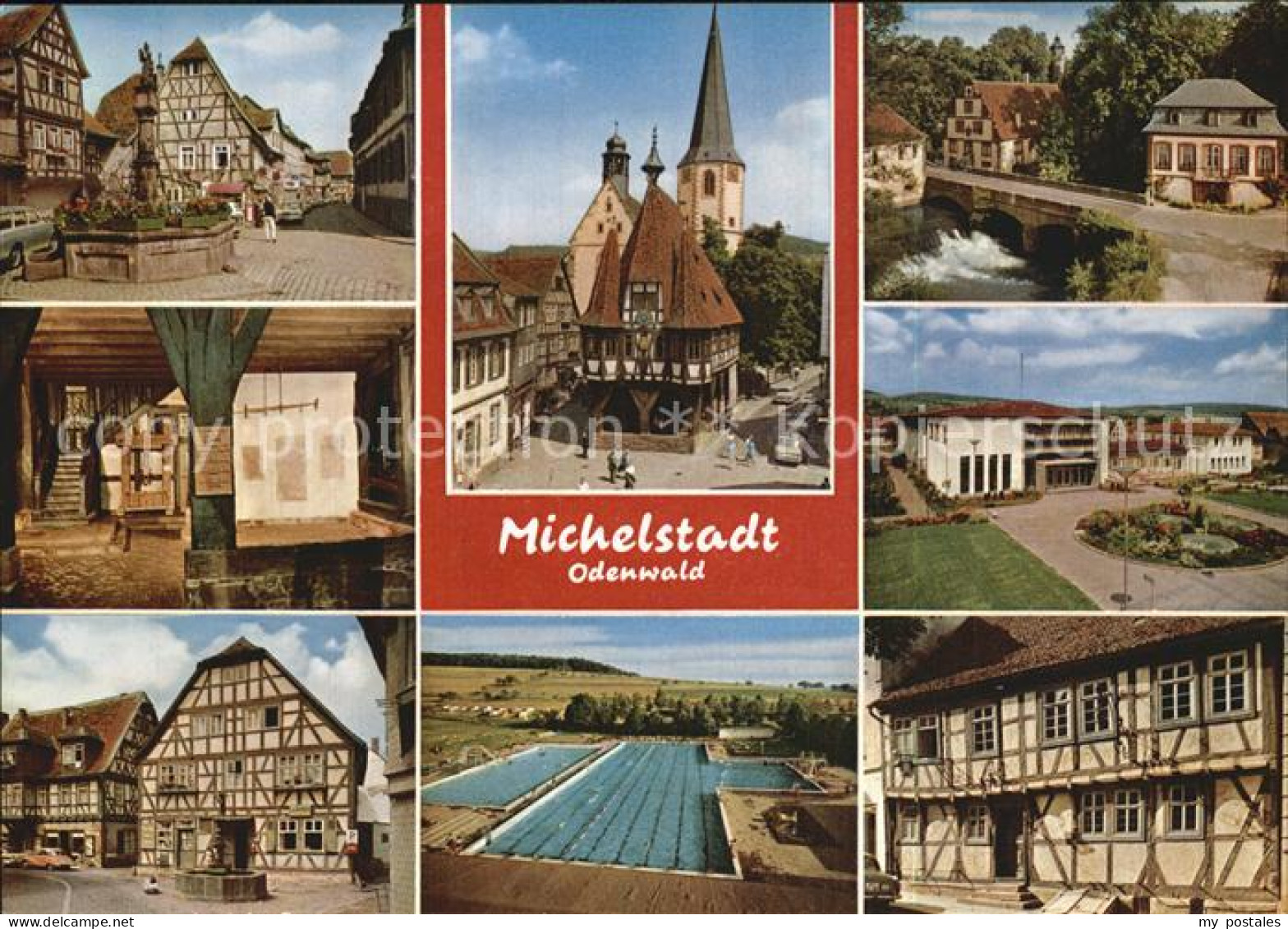 72525589 Michelstadt Fachwerkhaeuser Kirche Schwimmbad Michelstadt - Michelstadt