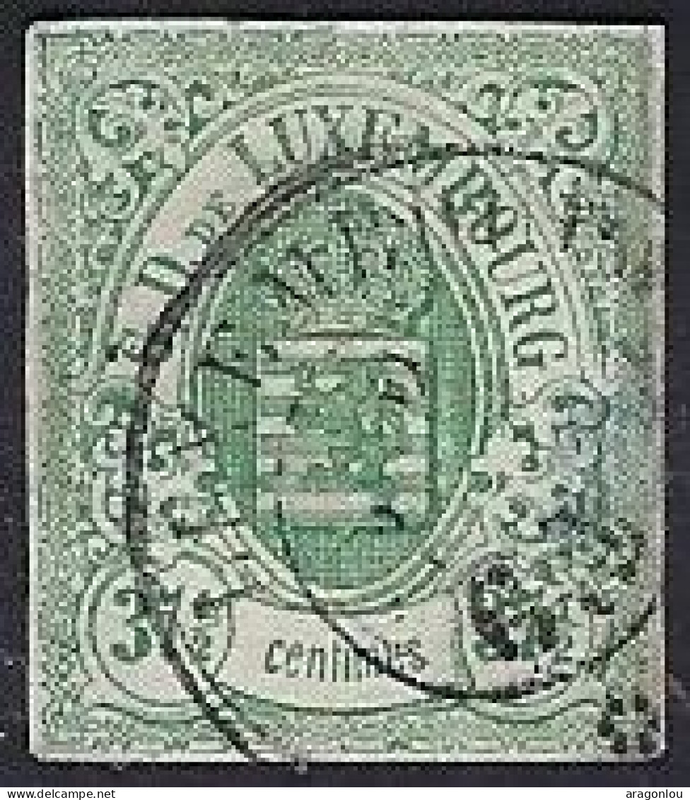 Luxembourg - Luxemburg - Timbre - Armoiries  1859    37,5c.   °    Certifié        Michel 10           VC. 250,- - 1859-1880 Wapenschild