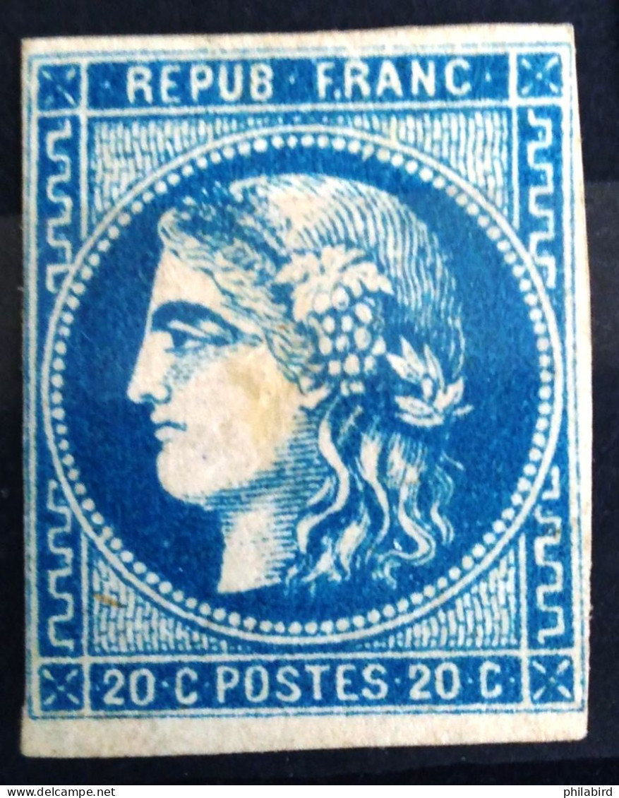 FRANCE                           N° 45 B                     NEUF*               Cote : 2100 € - 1870 Bordeaux Printing