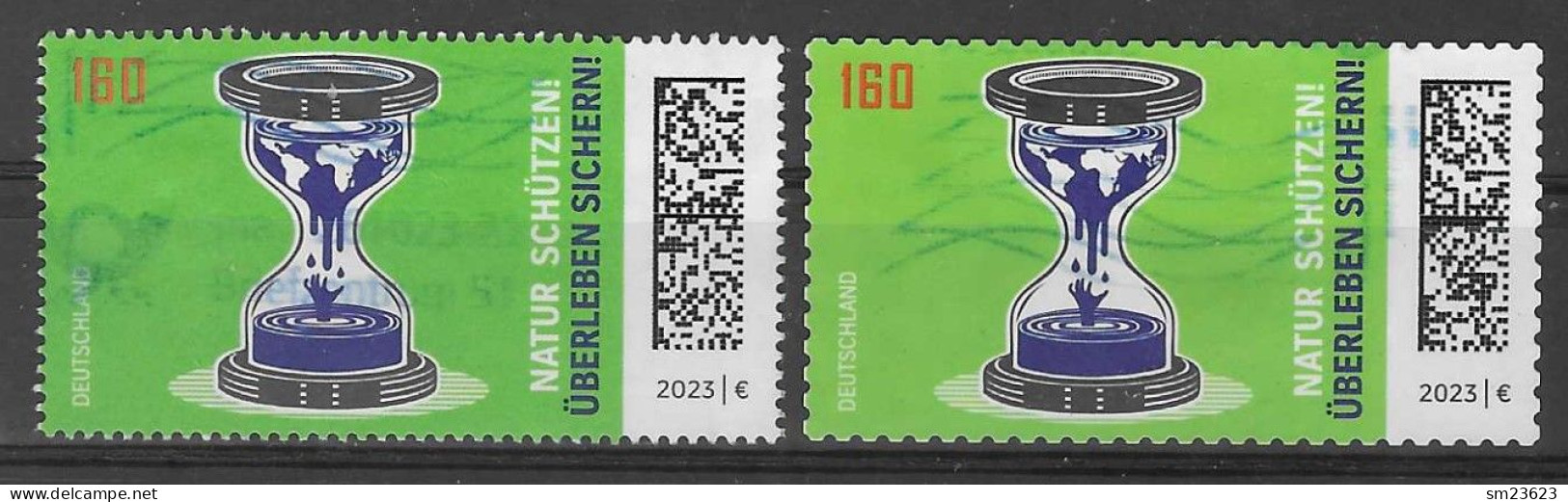 BRD 2023 , Natur Schützen !Überleben Sichern - Nassklebend + Selbstklebend / Self-adhesive -gestempelt / Fine Used / (o) - Used Stamps