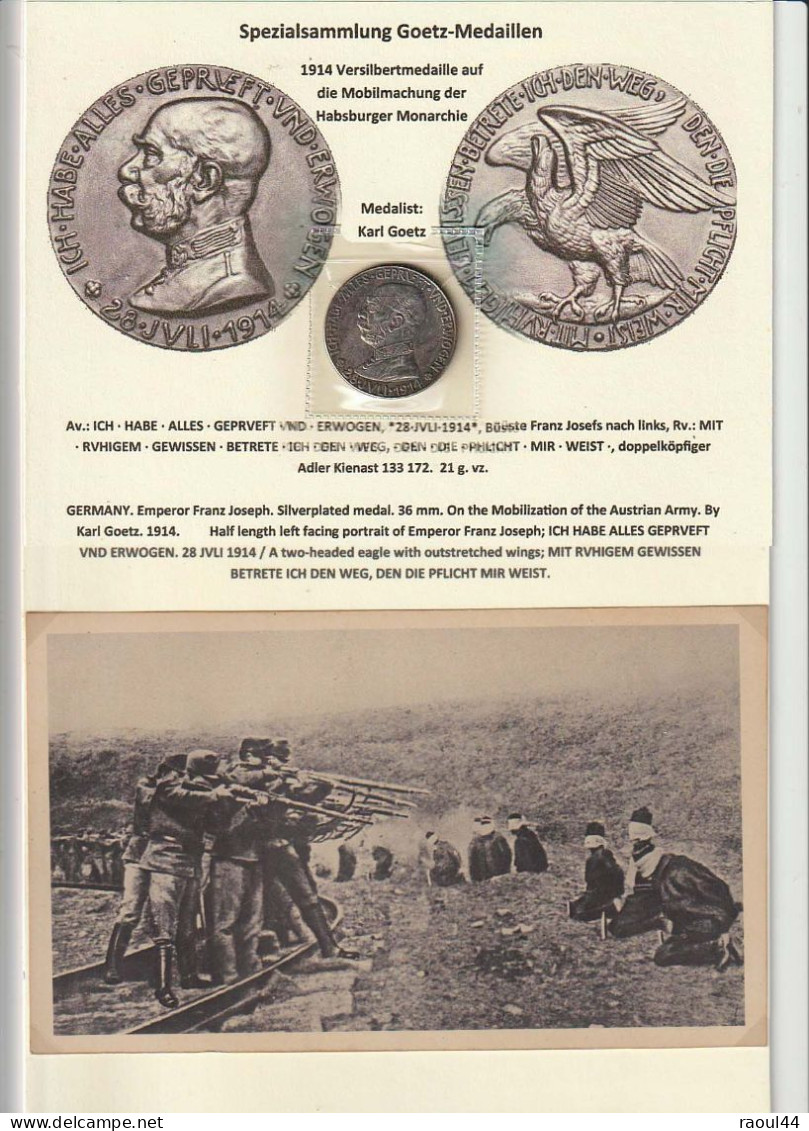Mobilisation De L'armée Autrichienne, 1914. Médaille Goetz + Photos - 1914-18