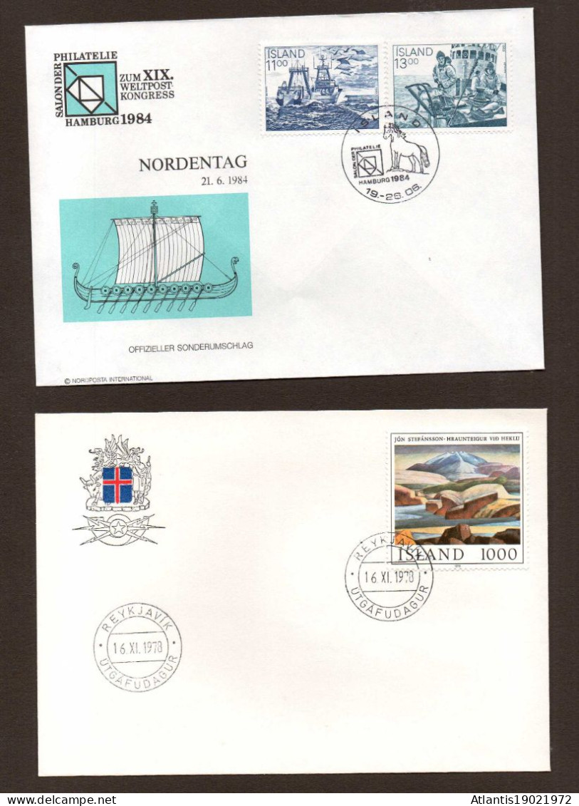 7 GANZSACHEN ISLAND GESTEMPELT NICHT GELAUFEN - Postal Stationery