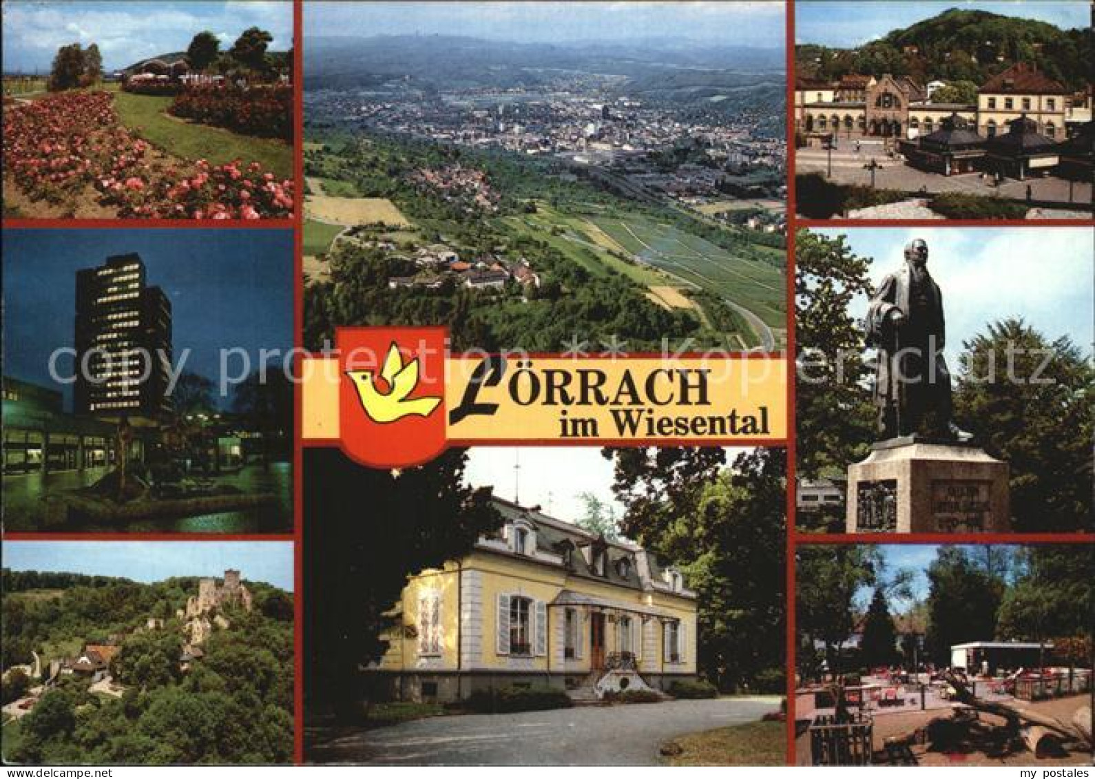 72525303 Loerrach Teilansicht Panorama Burgruine Denkmal Gaststaette Loerrach - Loerrach