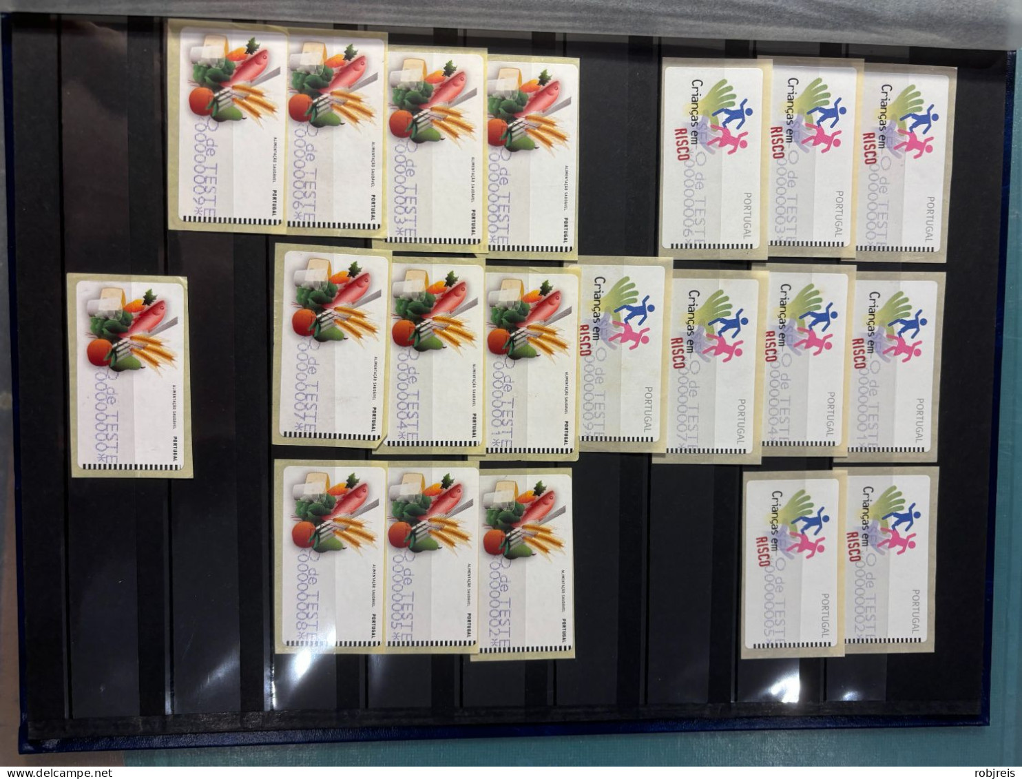 325 Very Scarce Label stamps Testing machine - duplicates stockbook