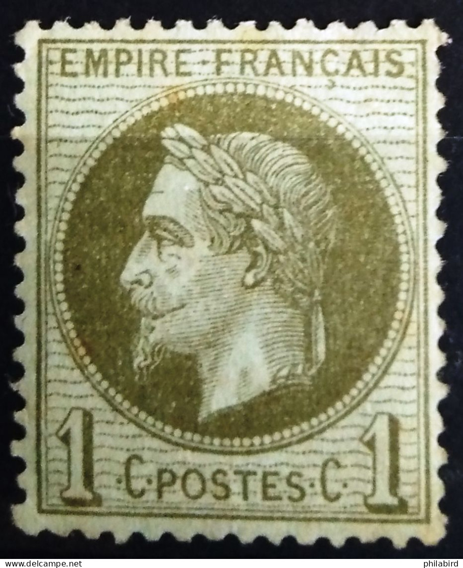 FRANCE                           N° 25                    NEUF*               Cote : 90 € - 1863-1870 Napoléon III Lauré