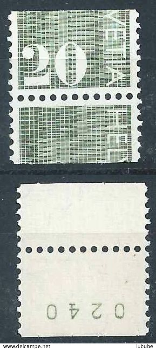 Ziffer 483RII, 20 Rp.grün  (verschnitten Mit Rs K-Nr.)       1970 - Ungebraucht